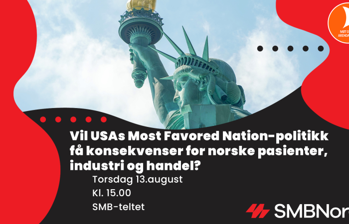 Arendalsuka 2026 debatt - Torsdag klokken 15 - Grafikk SMB Norge