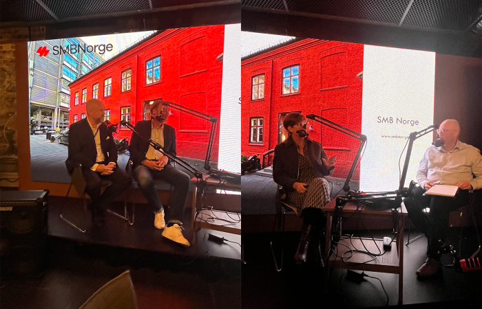 Under SMB Norges valgvake hadde DinBedrift live-podkastinnspilling.