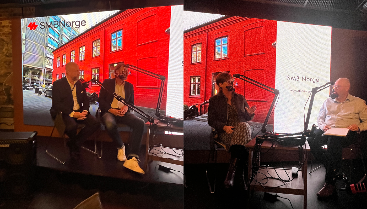Under SMB Norges valgvake hadde DinBedrift live-podkastinnspilling.
